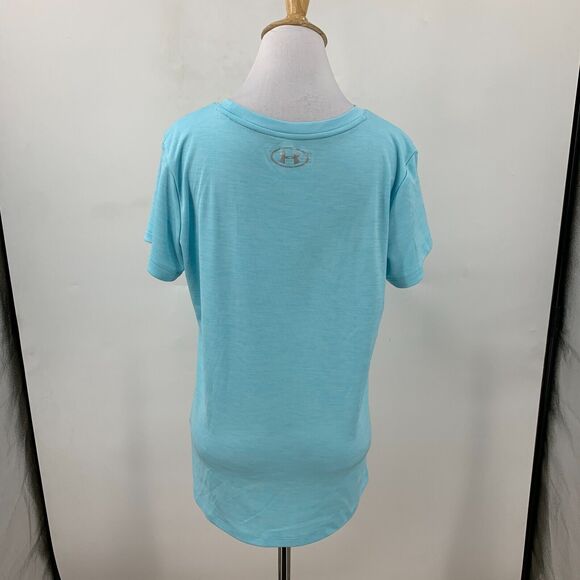 Under Armour Loose Tee Womens M Medium Blue Heatgear Short Sleeve Logo Shirt - Picture 4 of 14